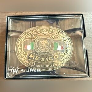 AndWest Mexico Flag Heritage Buckle